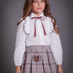 Blusa Blanca Plumeti Garnet Niña De  Kauli Invierno 2023 2320404A001
