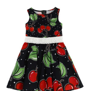 Monnalisa Vestido con falda a rueda Cerezas
