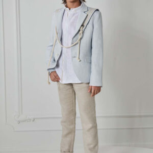 Traje chaqueta Hortensia Maeso celeste-arena